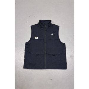 Jordan Utility Vest Black Y2K 2000s Medium Loose Fit Zip Pocket Vest